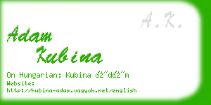 adam kubina business card